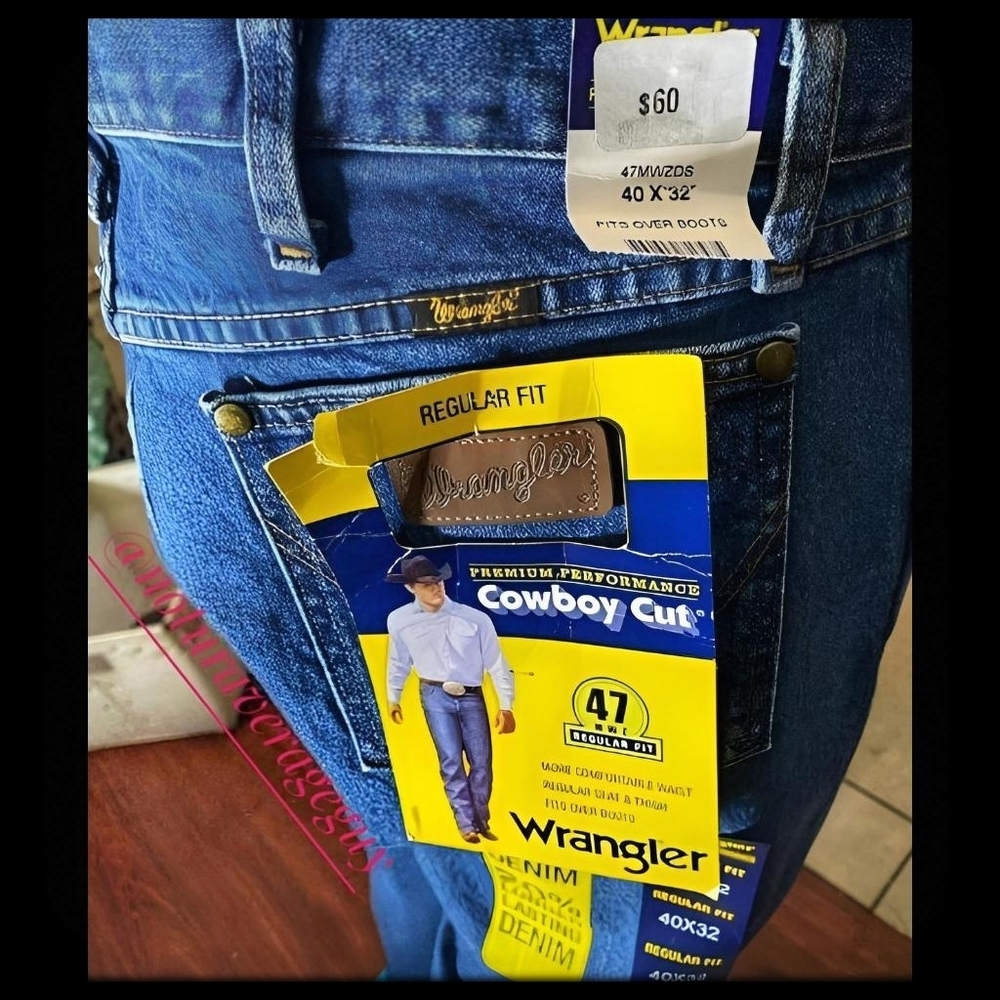 🆕NWT! MENS WRANGLER 🐎 COWBOY 🐎FIT JEANS/ NEW WITH TAG! 40"×32"